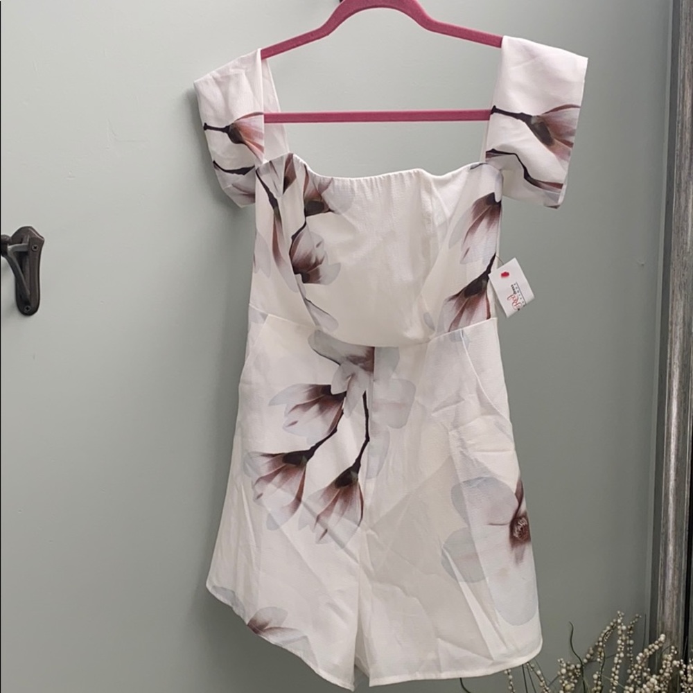 White Floral Romper